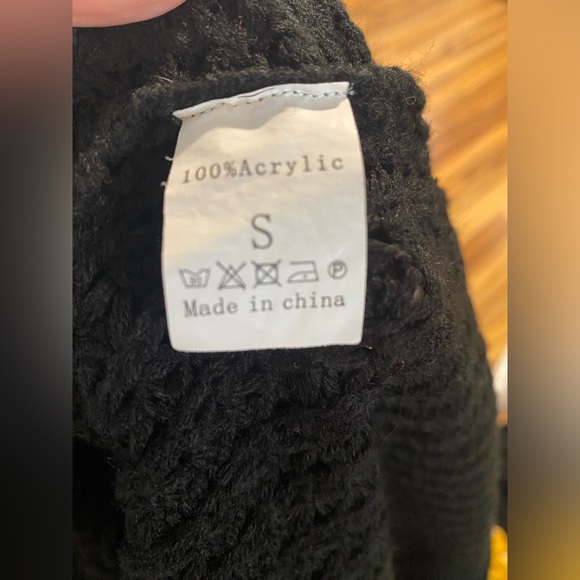 Chunky knit sweater wide turtle neck black - Picture 7 of 12